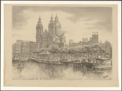 Gezicht op de Basiliek van de Heilige Nicolaas