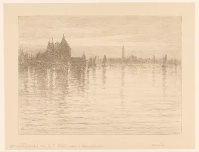 Gezicht op de Basiliek van Santa Maria della Salute vanaf het water