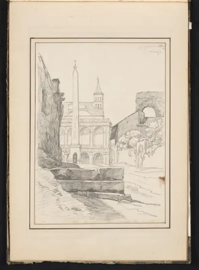 Gezicht op de basiliek van Sint-Jan van Lateranen te Rome