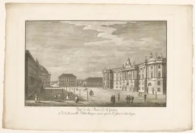 Gezicht op de Bebelplatz in Berlijn met de Alte Bibliothek en het Altes Palais en de Sint-Hedwigskathedraal