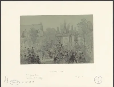 Gezicht op de Bergpoort te Deventer, 1863