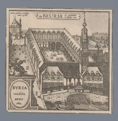 Gezicht op de Beurs van Hendrick de Keyser in Amsterdam
