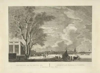 Gezicht op de bevroren Amstel te Amsterdam, 1762