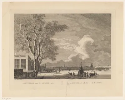 Gezicht op de bevroren Amstel te Amsterdam, 1762
