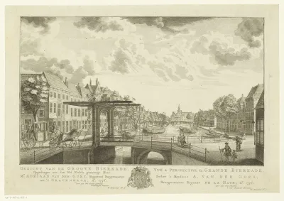 Gezicht op de Bierkade te Den Haag
