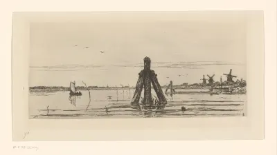 Gezicht op de Biesbosch bij Dordrecht
