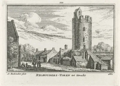 Gezicht op de Bijlhouwerstoren te Utrecht, 1660