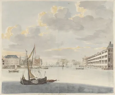 Gezicht op de Binnen-Amstel in Amsterdam