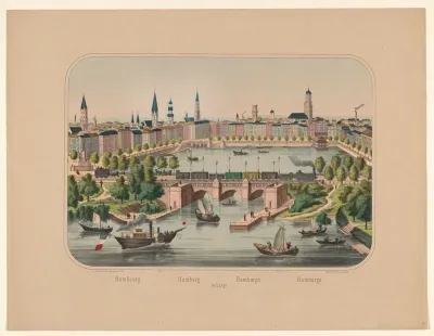 Gezicht op de Binnenalster, te Hamburg