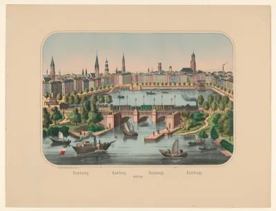 Gezicht op de Binnenalster, te Hamburg