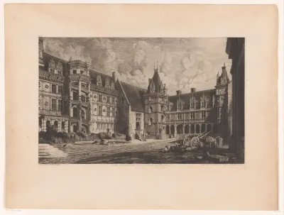 Gezicht op de binnenplaats van het kasteel van Blois
