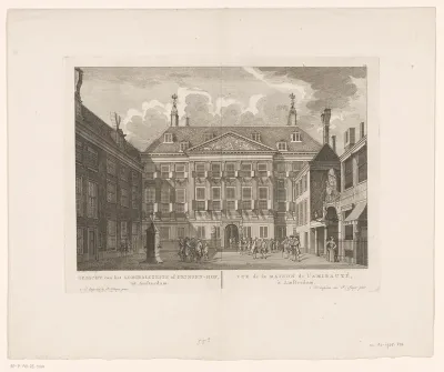 Gezicht op de binnenplaats van het Prinsenhof (Admiraliteitshof) te Amsterdam