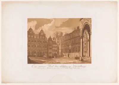 Gezicht op de binnenplaats van Schloss Heidelberg