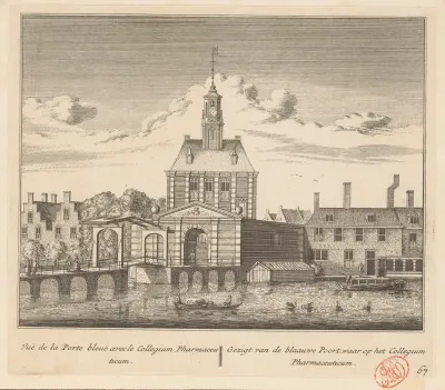 Gezicht op de Blauwpoort te Leiden