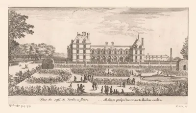 Gezicht op de bloementuin van kasteel Rochefoucauld