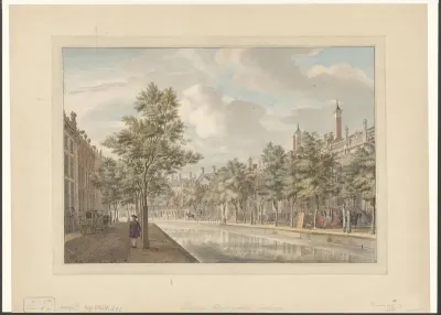 Gezicht op de bocht van de Herengracht, gezien in de richting van de Nieuwe Spiegelstraat