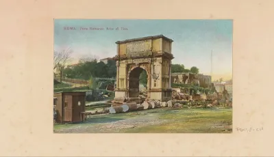 Gezicht op de Boog van Titus te Rome