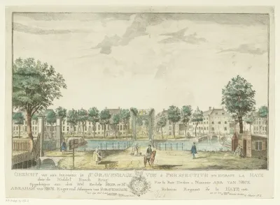 Gezicht op de Bosbrug te Den Haag