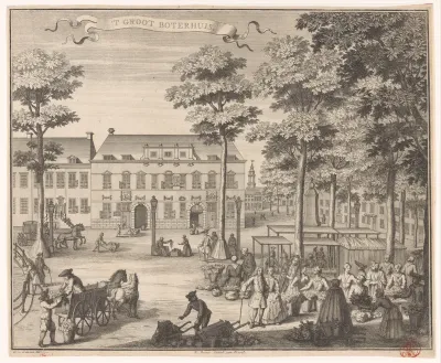 Gezicht op de Boterwaag te Den Haag