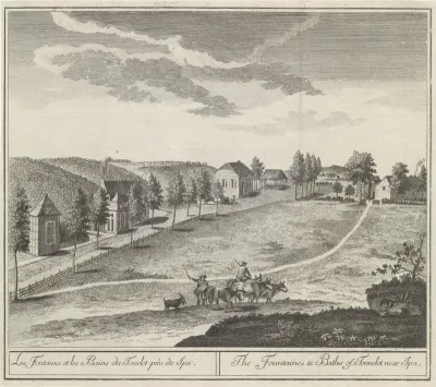 Gezicht op de bron en de baden van Tonnelet