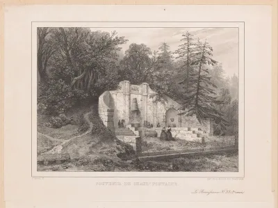 Gezicht op de bron van Chaudfontaine