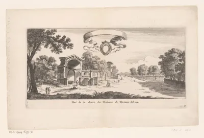 Gezicht op de bron van de fonteinen op Fontainebleau