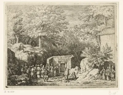Gezicht op de bron van Sauvenière bij Spa