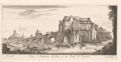 Gezicht op de brug en de tempel van Charenton