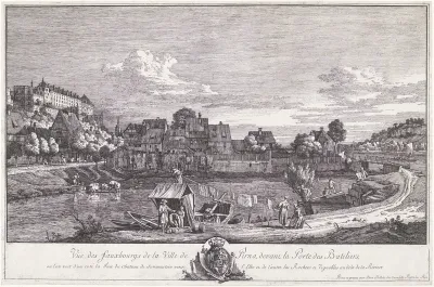 Gezicht op de buitenwijk van Pirna