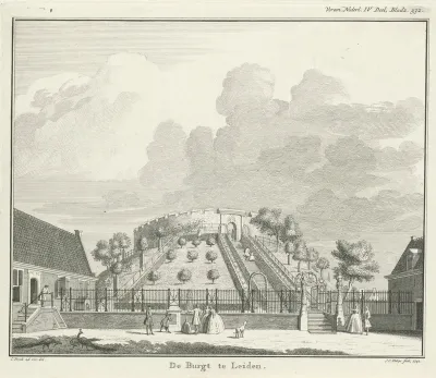 Gezicht op de burcht van Leiden