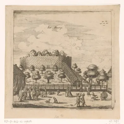Gezicht op de burcht van Leiden