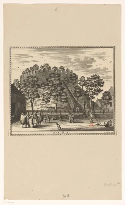 Gezicht op de burcht van Leiden