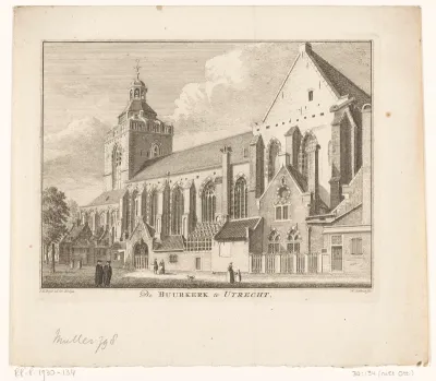 Gezicht op de Buurkerk te Utrecht