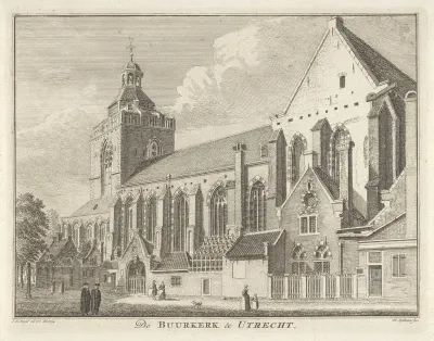 Gezicht op de Buurkerk te Utrecht