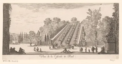 Gezicht op de cascade van Rueil