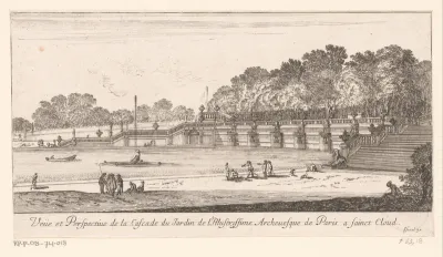 Gezicht op de cascade van Saint-Cloud
