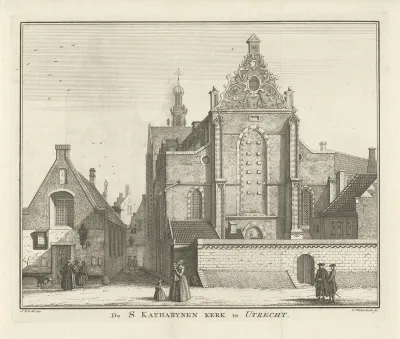 Gezicht op de Catharijnekerk te Utrecht