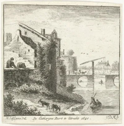 Gezicht op de Catharijnepoort te Utrecht