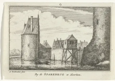 Gezicht op de Catharijnetorens te Haarlem