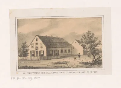 Gezicht op de Christelijke normaalschool te Zetten