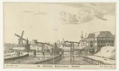 Gezicht op de Derde Regulierspoort te Amsterdam