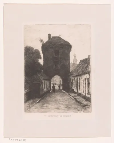 Gezicht op de Dijkpoort, te Hattem