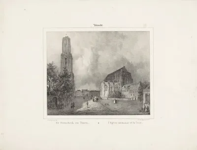 Gezicht op de Domkerk en Domtoren