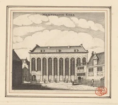 Gezicht op de Doopsgezinde Kerk Bij 't Lam te Amsterdam