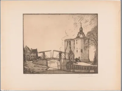Gezicht op de Drommedaris te Enkhuizen