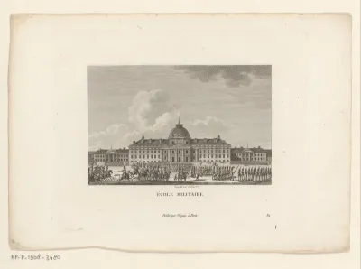 Gezicht op de École militaire te Parijs