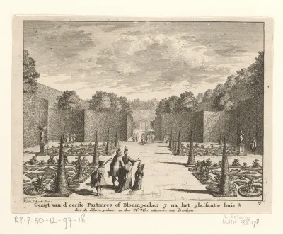 Gezicht op de eerste bloemperken op landgoed Clingendael