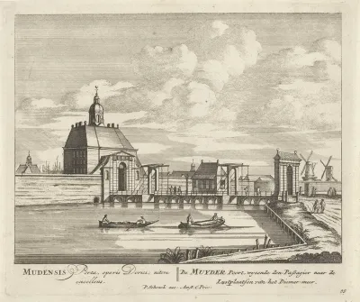 Gezicht op de Eerste Muiderpoort te Amsterdam