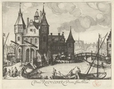 Gezicht op de Eerste Regulierspoort te Amsterdam