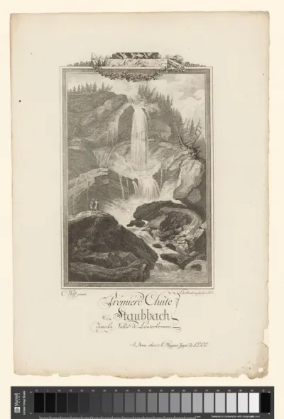 Gezicht op de eerste Staubbachwaterval